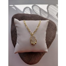 Lavante Butik Çelik Sedefli Yonca Şans Çelik Kolye Kadın Çelik Kolye