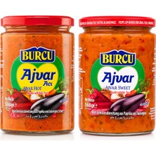 Burcu Ajvar Kahvaltılık Sos 560 gr x 2 Adet (Acılı ve Tatlı)