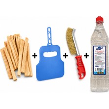 4'lü Mangal Seti (Fırça+Yelpaze+Jel+Çıra)