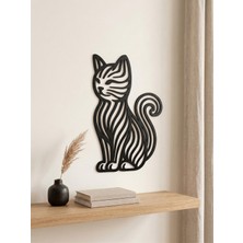 Empressco Şık Siyah Kedi Figürlü Duvar Dekoru, Minimalist ve Hediye Seçeneği