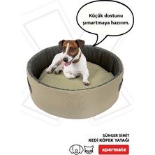 Empressco Küçük Irk Köpek ve Kedi Yatağı 45 cm Bej Antrasit Sungersımıt