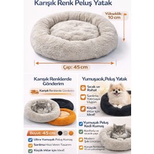 Empressco Renkli Kedi ve Köpek Simit Yatağı 12X45 Cm, Konforlu ve Şık Tasarım