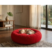 Empressco Peluş Simit Kedi ve Küçük Irk Köpek Yatağı, 55 Cm, Rahat ve Şık