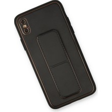Hobibahçem iPhone Xs Max Kılıf Coco Deri Standlı Kapak - Siyah