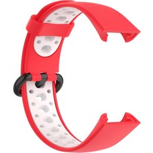 Hobibahçem Redmi Watch 2 Spor Delikli Kordon - Kırmızı-Beyaz
