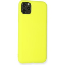 Hobibahçem iPhone 11 Pro Max Kılıf Nano Içi Kadife Silikon - Sarı