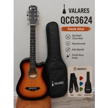 Valares 38C Kesik Kasa Sap Ayarlı Akustik Gitar 38 Inç Full Aksesuar Hediyeli Sunburst