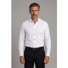 Bisse Beyaz Grubu Regular Fit Pamuk Cepsiz Uzun Kollu Yaka Gömlek GMSMK250001_D01