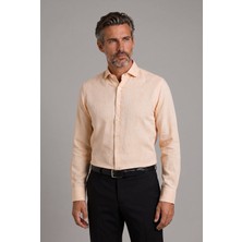 Bisse Mint Yeşili Regular Fit Pamuk Keten Birit Yaka Gömlek GMKTNA122009_D50