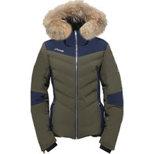 Phenix Chloe Hybrid Do With Real Fur Kadın Yeşil Kayak Ceketi
