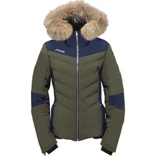 Phenix Chloe Hybrid Do With Real Fur Kadın Yeşil Kayak Ceketi