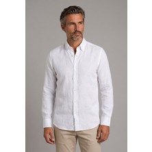 Bisse Beyaz Grubu Regular Fit Keten Gömlek GMKTN4PAL224020_D01