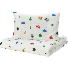 Ikea Grönfınk Bebek Nevresim Takımı, Çok Renkli, 110X125/35X55 cm
