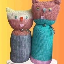 Hsc Bilişim Tıkırık Örgü Yastık Uyku ve Oyun Arkadaşı Çikito&gümüş - 35 Cm-45 cm