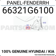 TŞT Kia Picanto Ön Çamurluk Delikli Sağ 2017- (Oem No:  66321G6100)