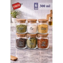 Empressco Mutfak Köşesi Pureglass 6’lı 300 ml Ahşap Kapaklı Vakumlu Cam Baharatlık Seti – Etiketli, Sızdırmaz Kapak - Fiyatı, Yorumları