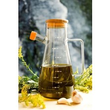 Empressco Bambu Kapaklı Cam Yağdanlık 900 ml - Şık ve Kullanışlı Tasarım