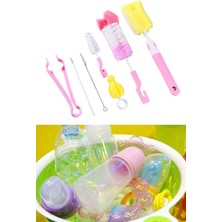 Empressco 7 Parça Biberon, Kavanoz, Termos, Suluk ve Fırça Seti (Pembe)
