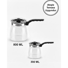 Empressco Çiftli T-Design Cezve ve Demlik Seti, 300ML+800ML, Ateşle Uyumlu
