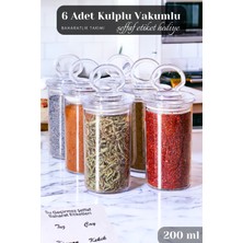 Empressco Serin Bardak 6 Adet Kulplu ve Vakum Kapaklı Baharatlık Seti (Şeffaf Baharatlık Etiketi Hediye) - Fiyatı, Yorumları