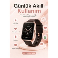 SHC4200 Kablosuz Şarj Destekli Gold Akıllı Saat Dokunmatik Ekranlı Spor Takipli Model