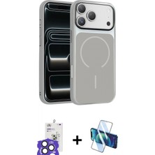Marsilyan™- iPhone 17 Pro Max Kılıf Kıvılcım Klasik - Siyah 3D Antistatik Seramik Nano Ekran Koruyucu + Bilvis Titan Kamera Lens - Nlgy