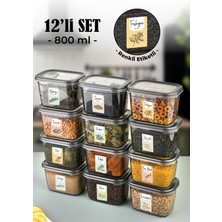 Empressco Vienev Renkli Etiketli 12LI Peggy Dikdörtgen Baharatlık Seti 800 ml Antrasit - Fiyatı, Yorumları