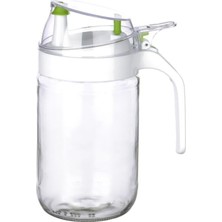 Empressco Pratik ve Şık 660ML Plastik Yağlık, Damlatmaz Kapaklı, Beyaz Renkli