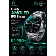 SHC4200 Spor Modlu Bildirim Özellikli Akıllı Saat Metal Kordonlu Üç Kayışlı Günlük Kullanım Seti