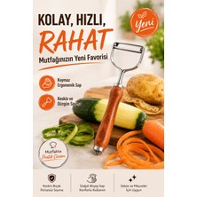 SHC4200 Paslanmaz Metal Başlıklı Ahşap Saplı Sebze Meyve Soyacağı Mutfak Gereci