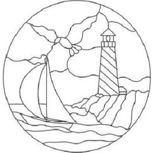 Hediyelik Vitray Boyama Seti - Deniz Feneri