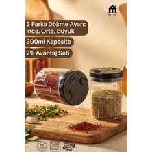 Empressco Muf Home Pratik Baharatlık 2li Set 3 Kademeli Baharatlık Akıllı Ayarlanabilir Kapak Baharatlık Tuzluk 2X300ML - Fiyatı, Yorumları