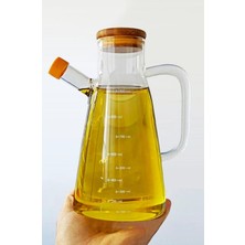 Empressco Bambu Kapaklı Vakumlu Borosilikat Cam Yağlık 900ML, Şık ve Kullanışlı Tasarım