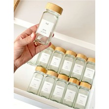 Empressco Hibana Bambu Kapaklı 12 Adet Cam Baharatlık Seti Yanında 32ADET Sticker Hediyeli - Fiyatı, Yorumları