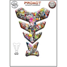 Rebon Moto Design Universal Motosiklet Tank Pad 3D Sticker 0080