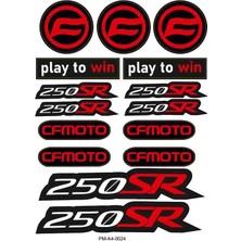 Rebon Moto Design 250SR Uyumlu A4 Çoklu Sticker Seti 03