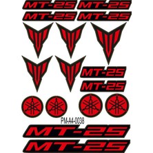 Rebon Moto Design MT25 Uyumlu A4 Çoklu Sticker Seti 03
