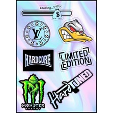Rebon Moto Design Motosiklet Hardcore Hologram Çoklu Sticker