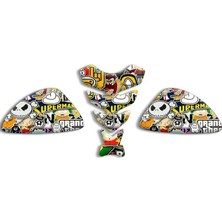 Rebon Moto Design Universal Motosiklet Tank Pad Set 3D Sticker 02