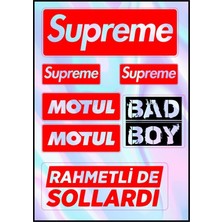 Rebon Moto Design Motosiklet Hologram Çoklu Sticker 04