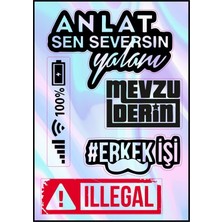 Rebon Moto Design Motosiklet Hologram Çoklu Sticker 07