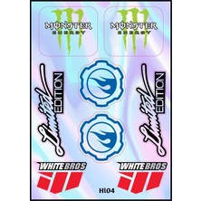 Rebon Moto Design Motosiklet Hologram Çoklu Sticker 01