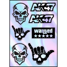 Rebon Moto Design Motosiklet AK47 Hologram Çoklu Sticker