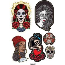 Rebon Moto Design Woman Dekor Tasarım A4 Çoklu Sticker Seti