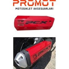 Rebon Moto Design Pcx Uyumlu Egzoz Koruma Kırmızı Renk 2021-2026