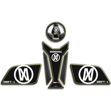 Rebon Moto Design Drift L Uyumlu Tank Pad Set Sarı Karbon