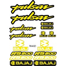 Rebon Moto Design Rs 200 Uyumlu A4 Çoklu Sticker Seti 04