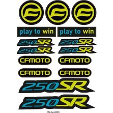Rebon Moto Design 250SR Uyumlu A4 Çoklu Sticker Seti 02