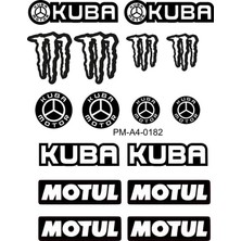 Rebon Moto Design Kuba Tasarım A4 Çoklu Sticker Seti 02