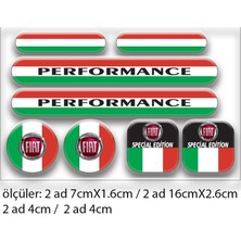 Rebon Moto Design Fiat Karışık Set Oto Sticker 3D